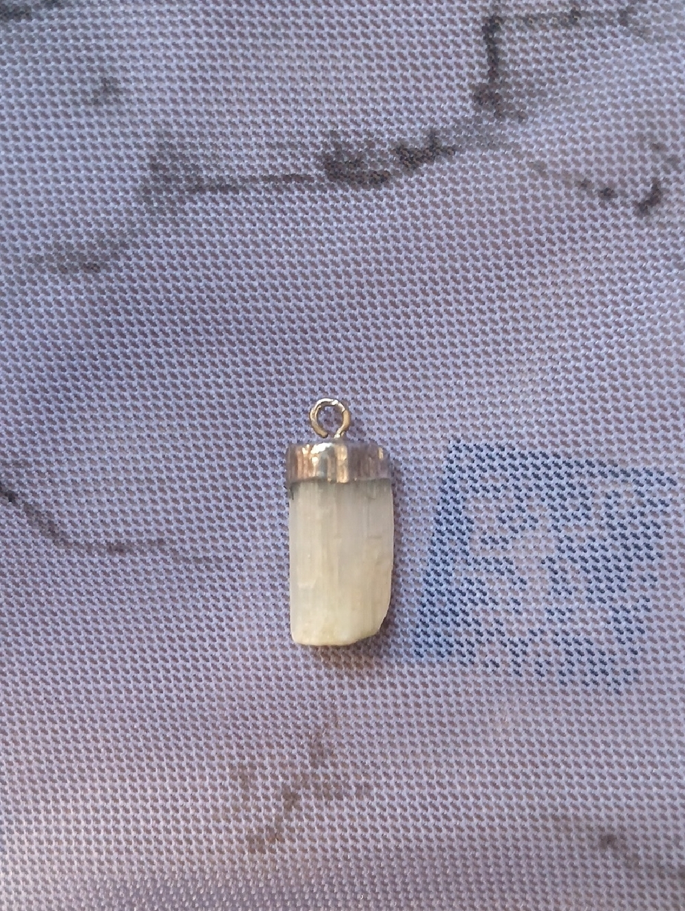 White Selenite Crystal Healing Gemstone Pendant